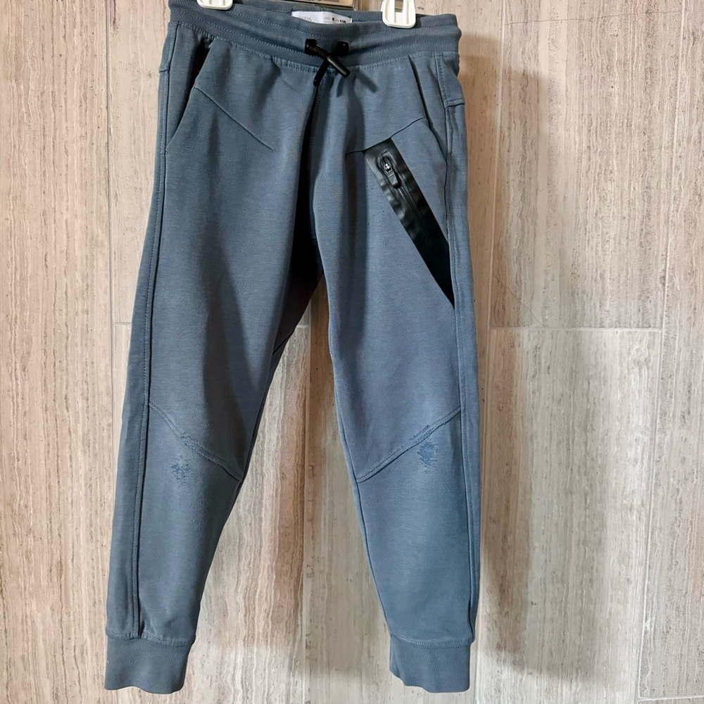 ZARA Kids - Sporty Jogger Pants With Rubberized Zipper   | Blue | Size T6/116 cm
